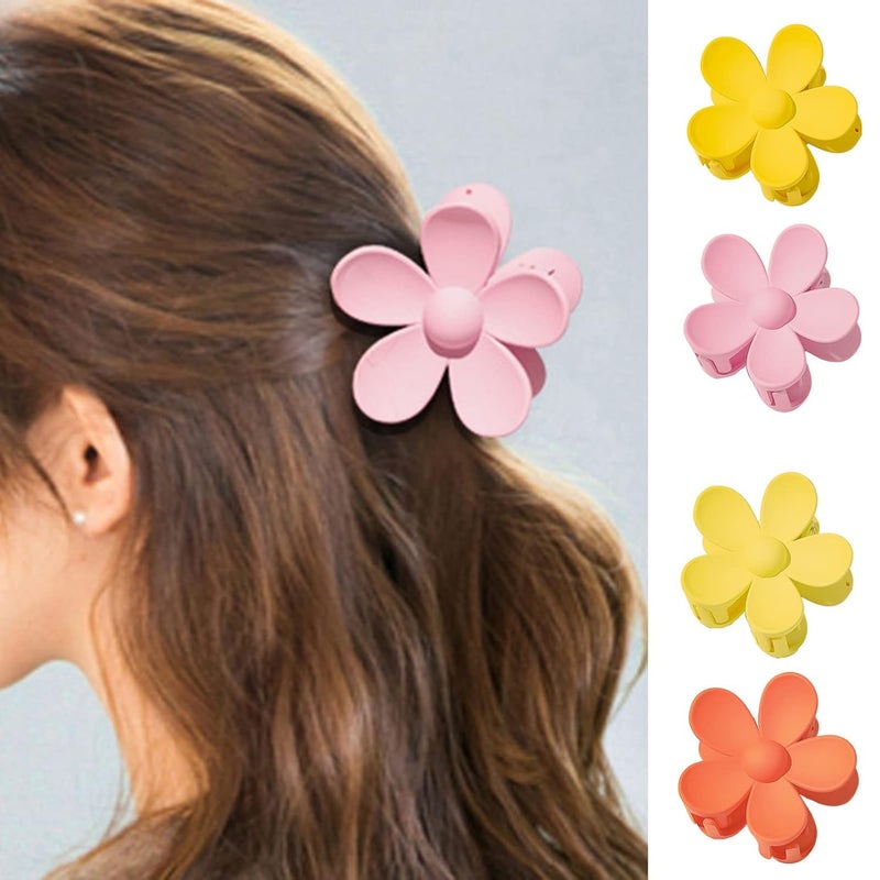 BWESOO Yellow Hair Claw Clips Flower Shaped Plastic Jaw Clips Anti-scratch Smell-less Useful Hold Tightly Light Hair Accessories for Beauty and Personal Care - Image 3